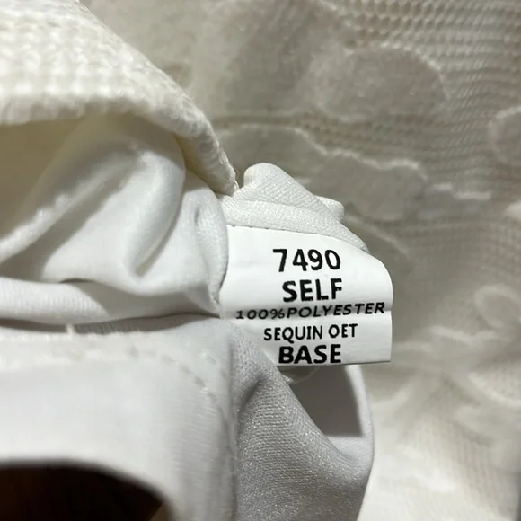 Minuet White Sequin Dress Size S Floral Pattern Sleeveless Prom Formal Wedding - Picture 12 of 12